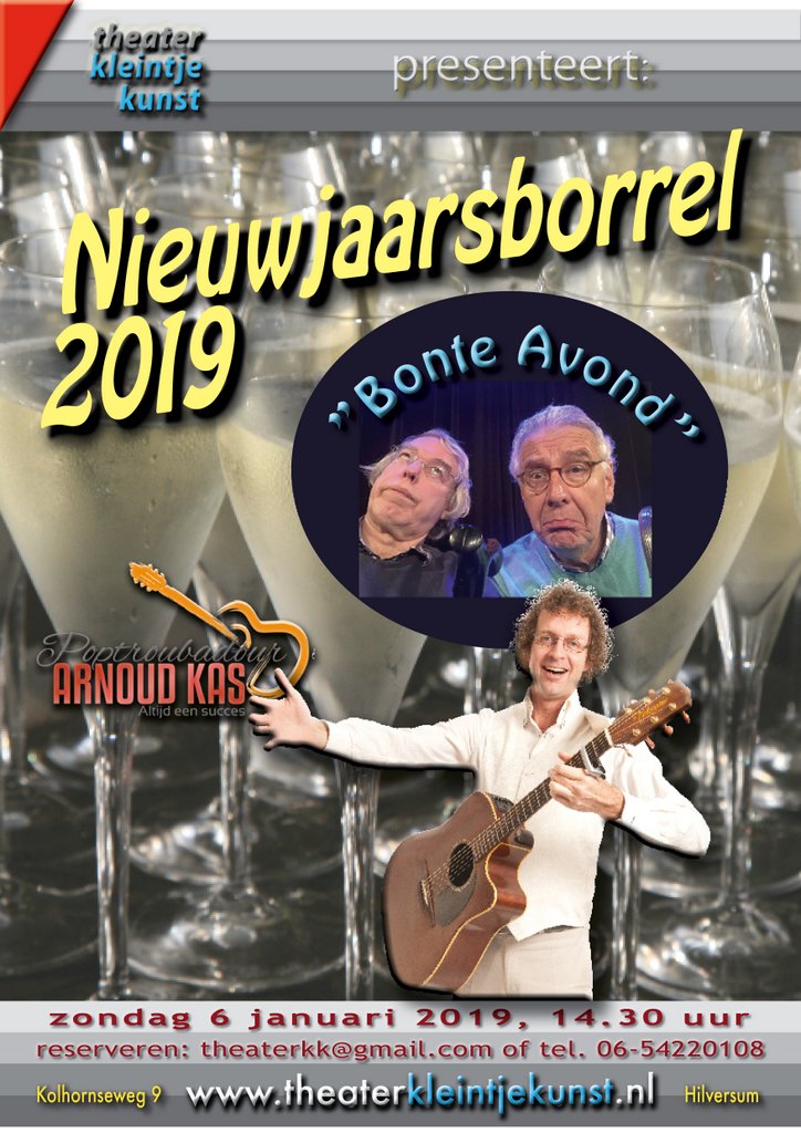 affiche nieuwjaarsborrel 2019 Theater Kleintje Kunst